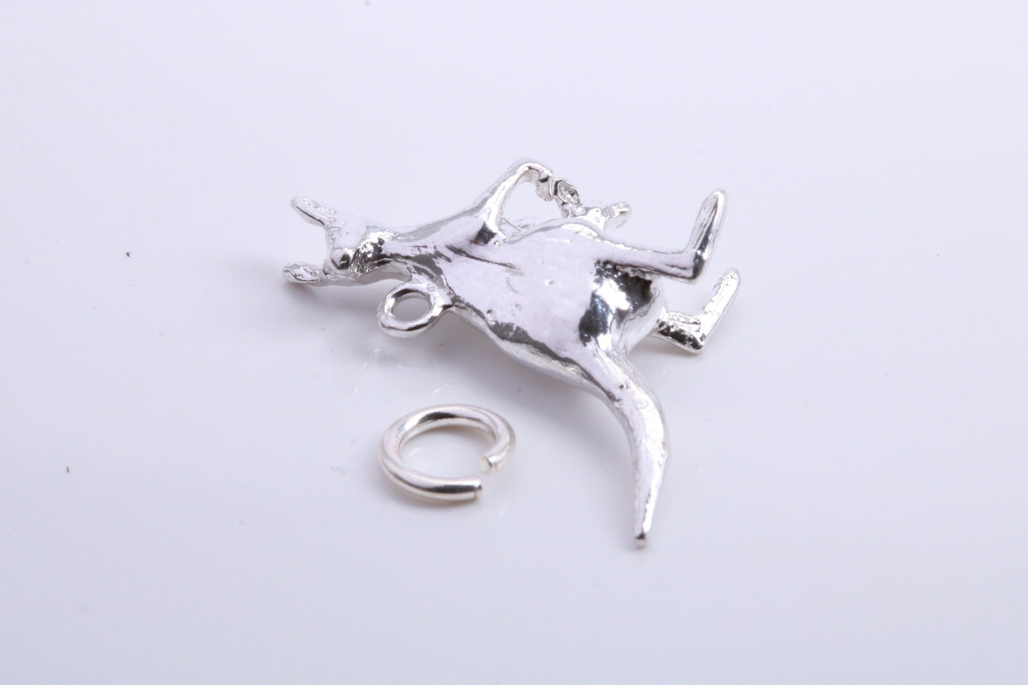 Kangaroo Charm, Traditional Charm, Made from Solid 925 Grade Sterling Silver, Complete with Attachment Link