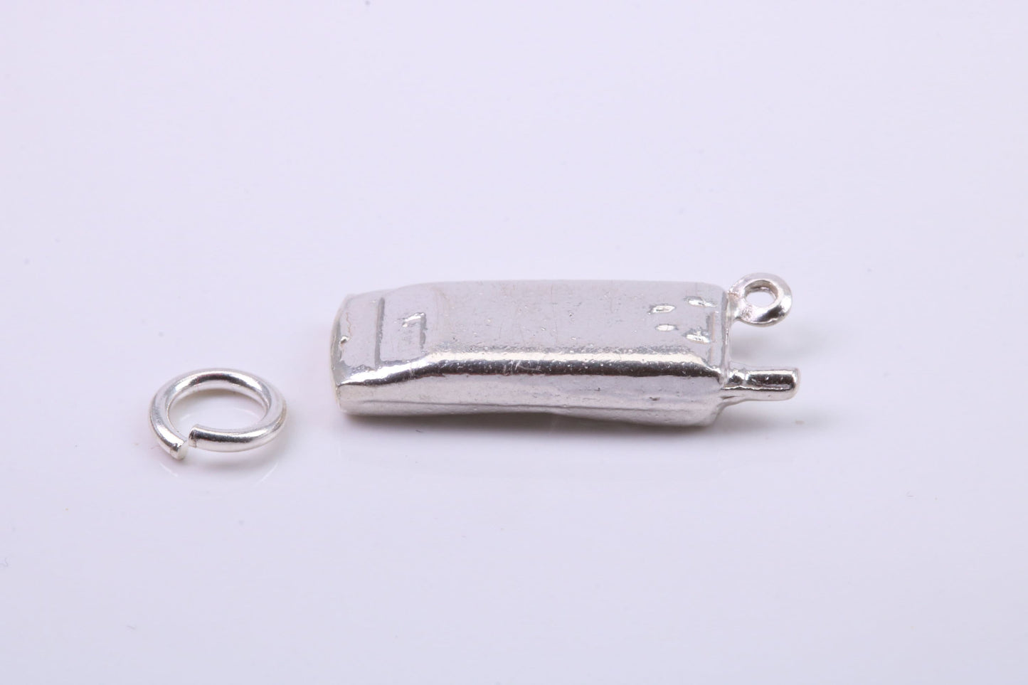 Cell Phone Charm, Traditional Charm, Made from Solid 925 Grade Sterling Silver, Complete with Attachment Link