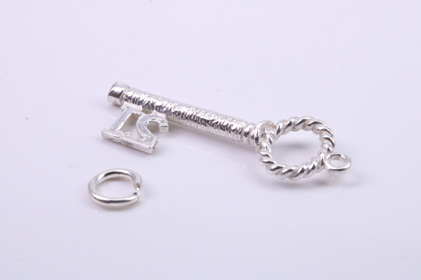21st Birthday Key Charm, Made from Solid Cast Silver, Complete with Attachment Link