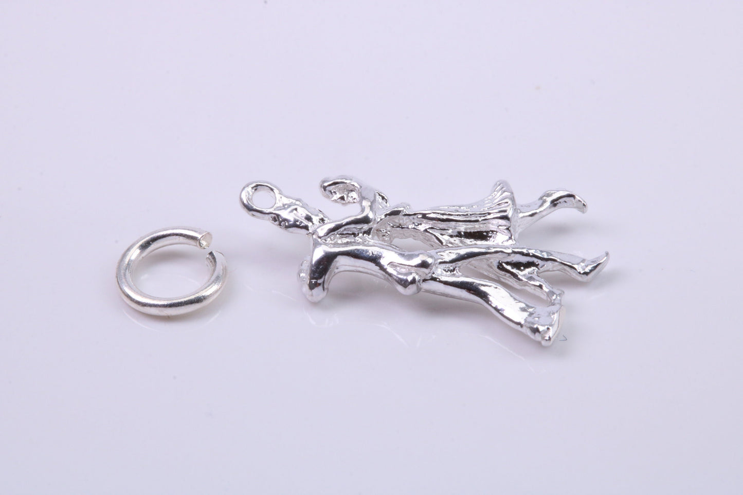 Waltzing Couple Charm, Traditional Charm, Made from Solid 925 Grade Sterling Silver, Complete with Attachment Link