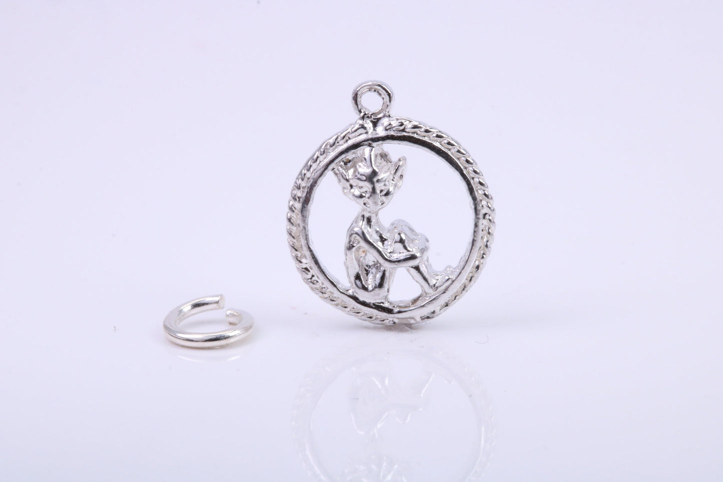 Gollum Charm, Traditional Charm, Made from Solid 925 Grade Sterling Silver, Complete with Attachment Link