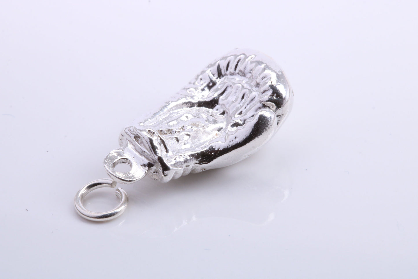 Heavy Boxing Glove Charm, Traditional Charm, Made from Solid 925 Grade Sterling Silver, Complete with Attachment Link