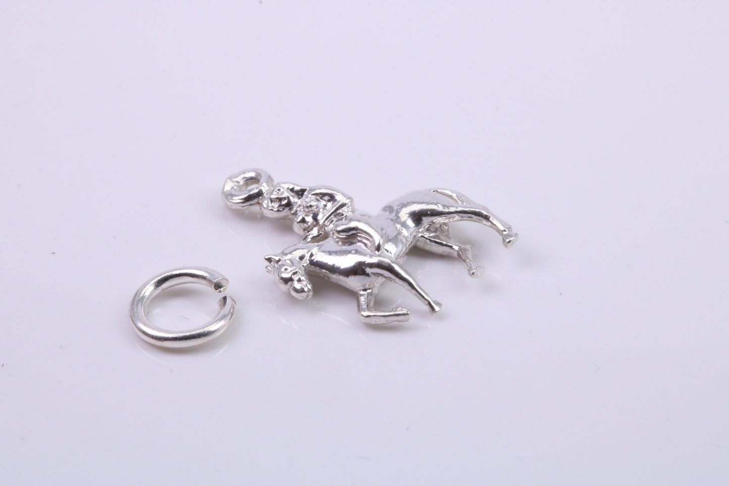 Lady Godiva Charm, Traditional Charm, Made from Solid 925 Grade Sterling Silver, Complete with Attachment Link