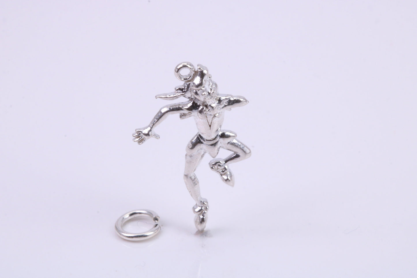 Court Jester Charm, Traditional Charm, Made from Solid 925 Grade Sterling Silver, Complete with Attachment Link