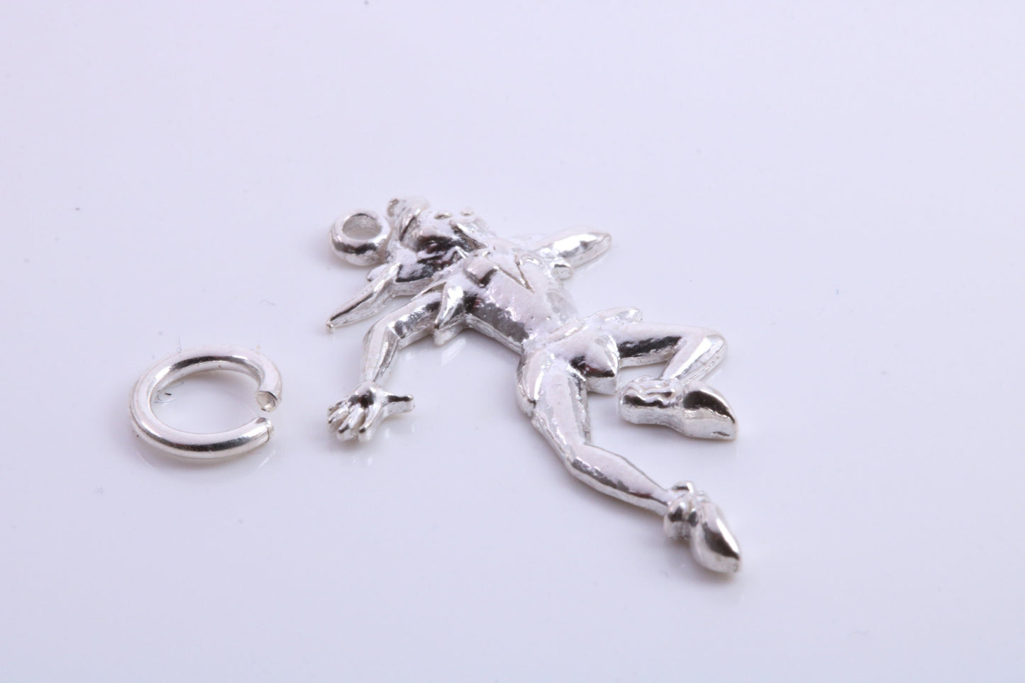 Court Jester Charm, Traditional Charm, Made from Solid 925 Grade Sterling Silver, Complete with Attachment Link