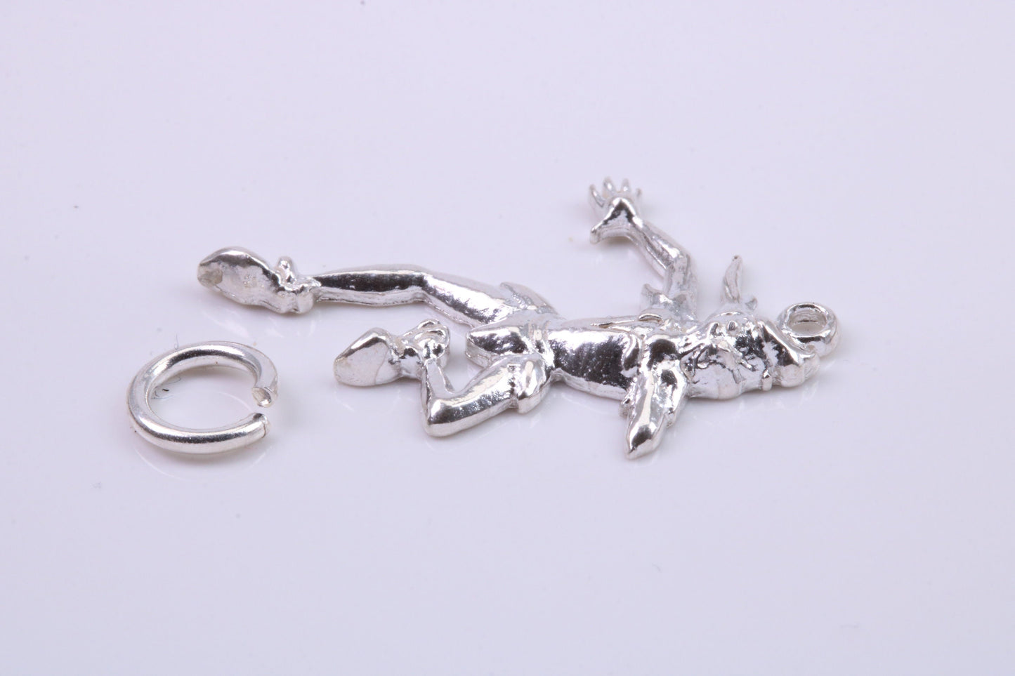 Court Jester Charm, Traditional Charm, Made from Solid 925 Grade Sterling Silver, Complete with Attachment Link