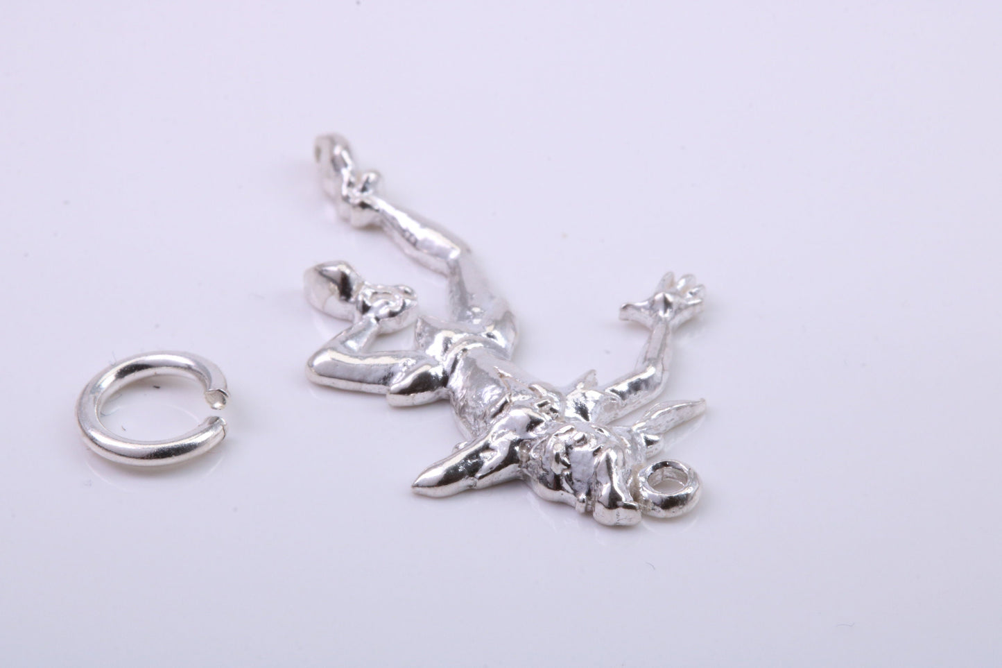 Court Jester Charm, Traditional Charm, Made from Solid 925 Grade Sterling Silver, Complete with Attachment Link