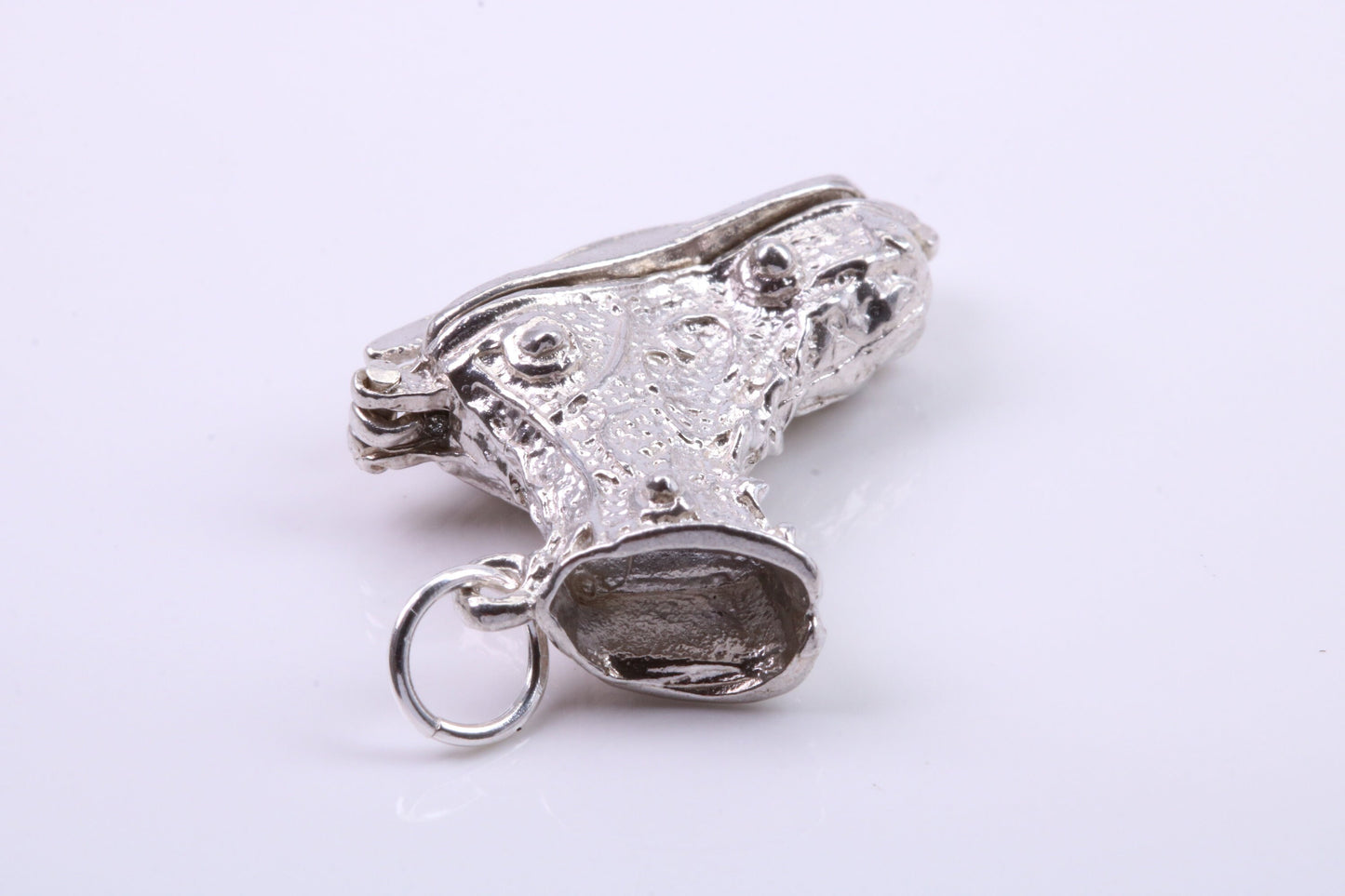 Large Ski Boot Charm, Traditional Charm, Made from Solid 925 Grade Sterling Silver, Complete with Attachment Link
