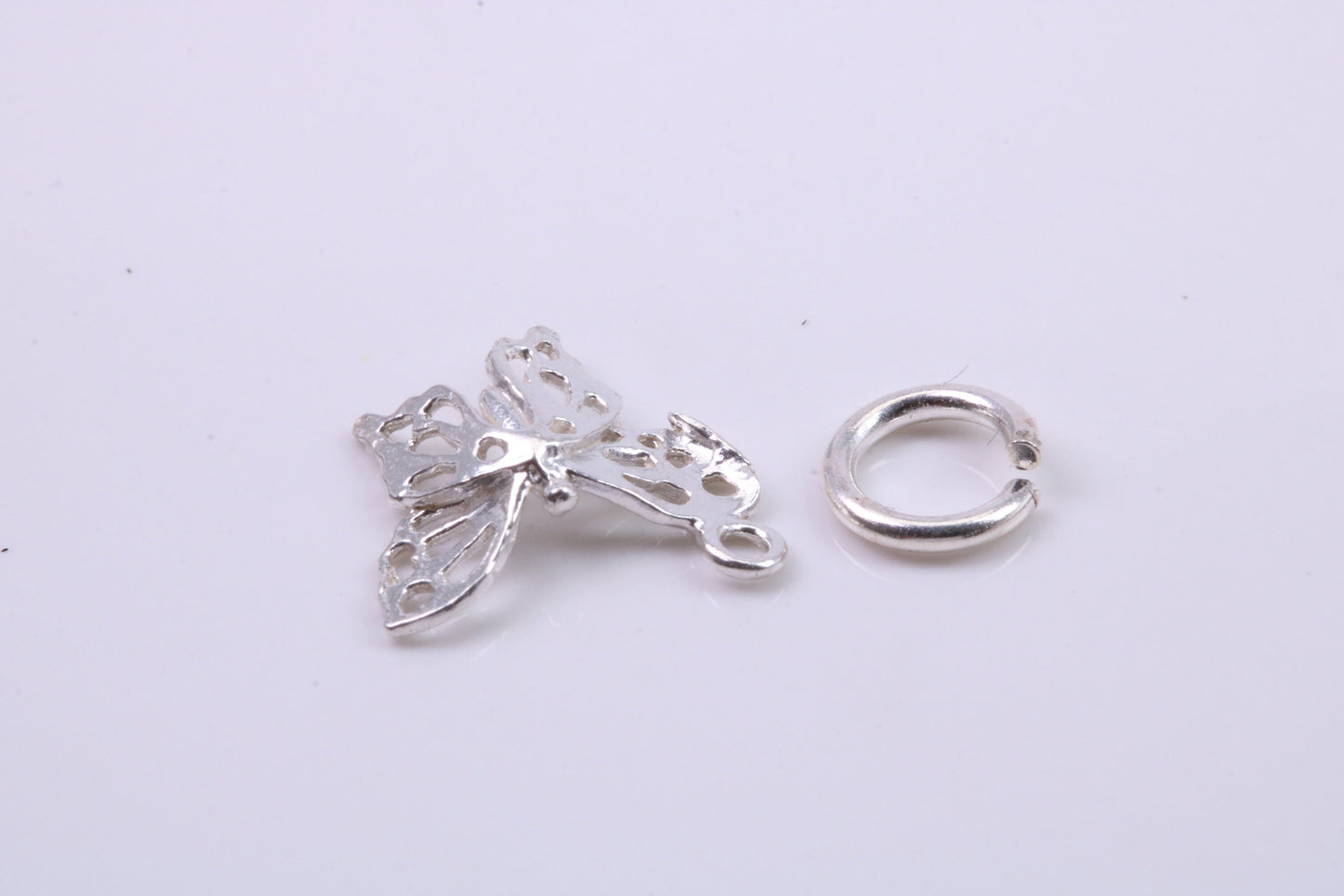 Butterfly Charm, Traditional Charm, Made from Solid 925 Grade Sterling Silver, Complete with Attachment Link