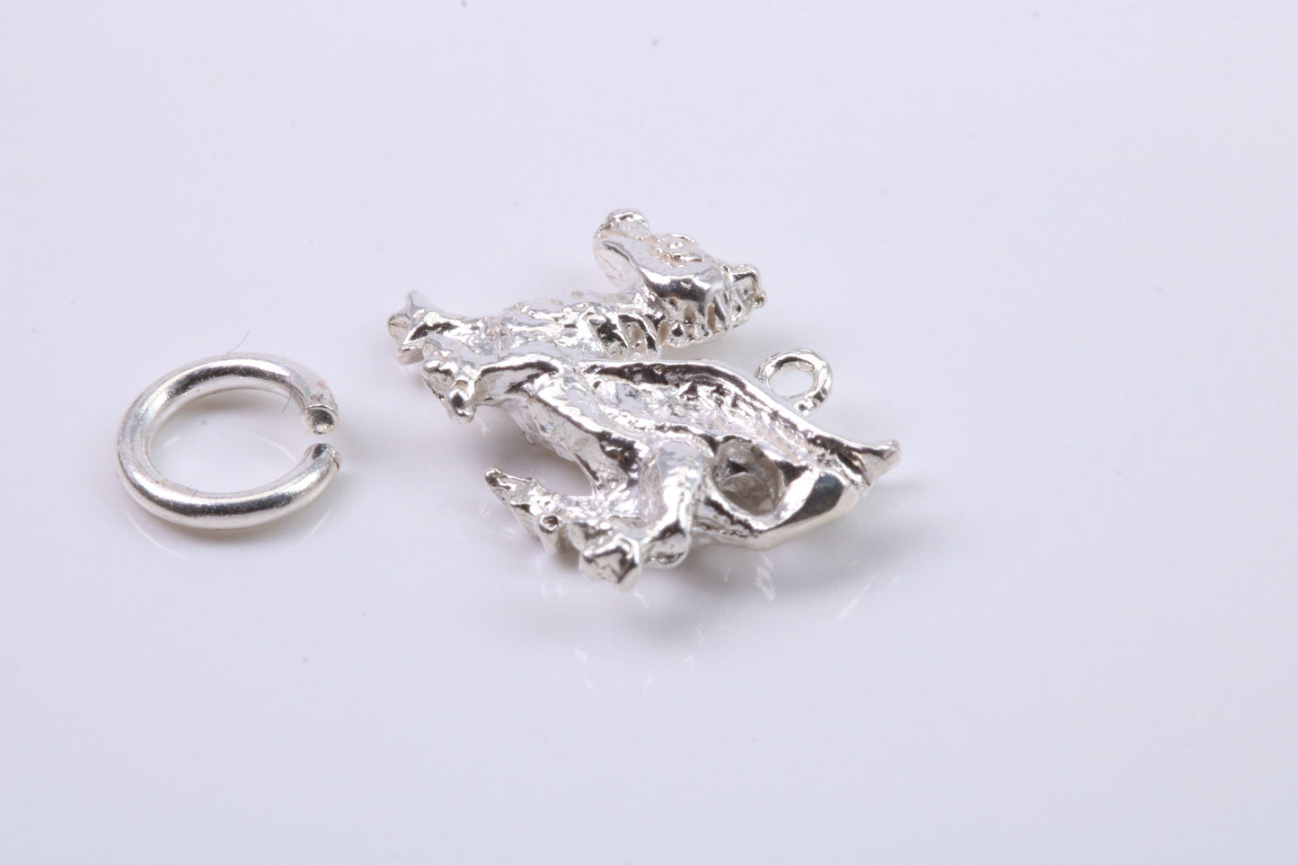 Welsh Dragon Charm, Traditional Charm, Made from Solid 925 Grade Sterling Silver, Complete with Attachment Link