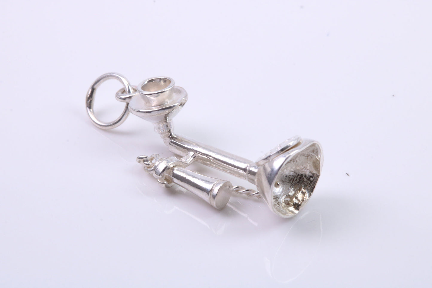 Vintage Phone Charm, Traditional Charm, Made from Solid 925 Grade Sterling Silver, Complete with Attachment Link