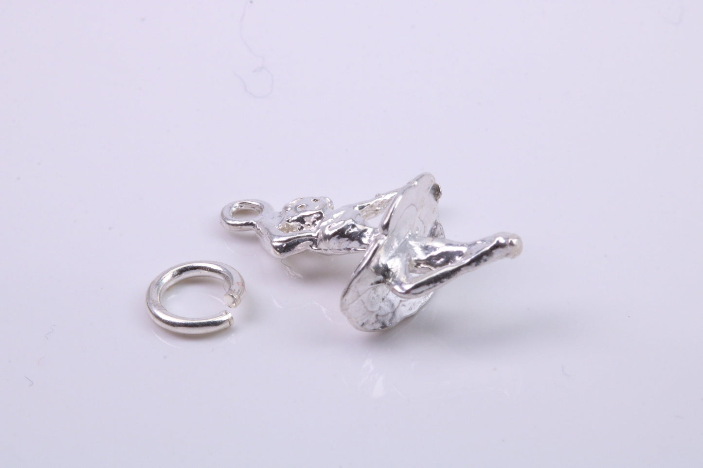 Ballerina Charm, Traditional Charm, Made from Solid 925 Grade Sterling Silver, Complete with Attachment Link