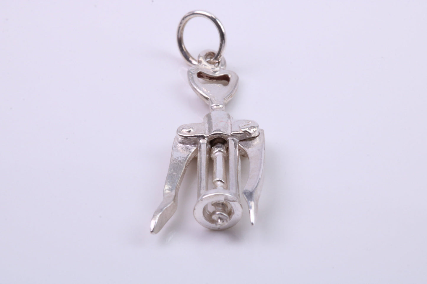 Wine Bottle Opener Charm, Traditional Charm, Made from Solid 925 Grade Sterling Silver, Complete with Attachment Link