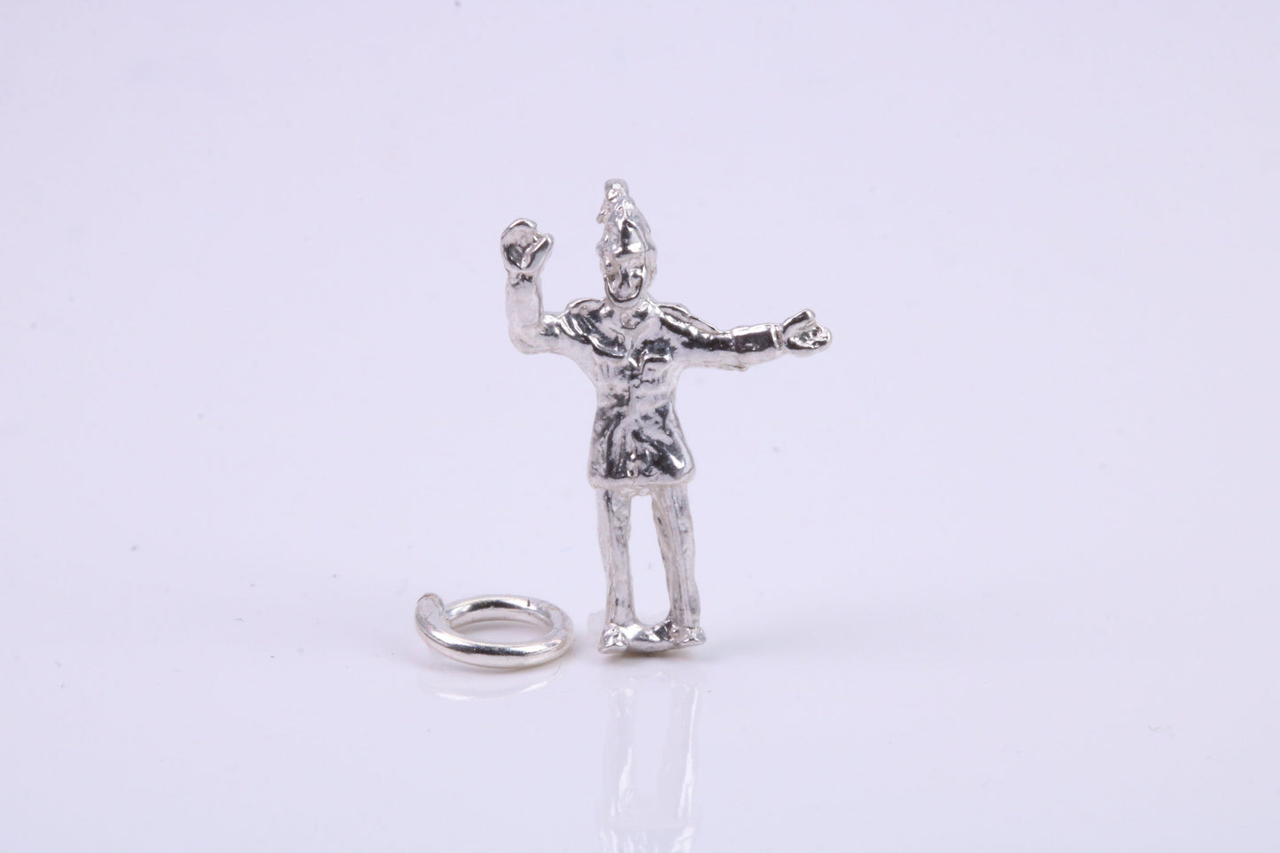 Traffic Officer Charm, Traditional Charm, Made from Solid 925 Grade Sterling Silver, Complete with Attachment Link