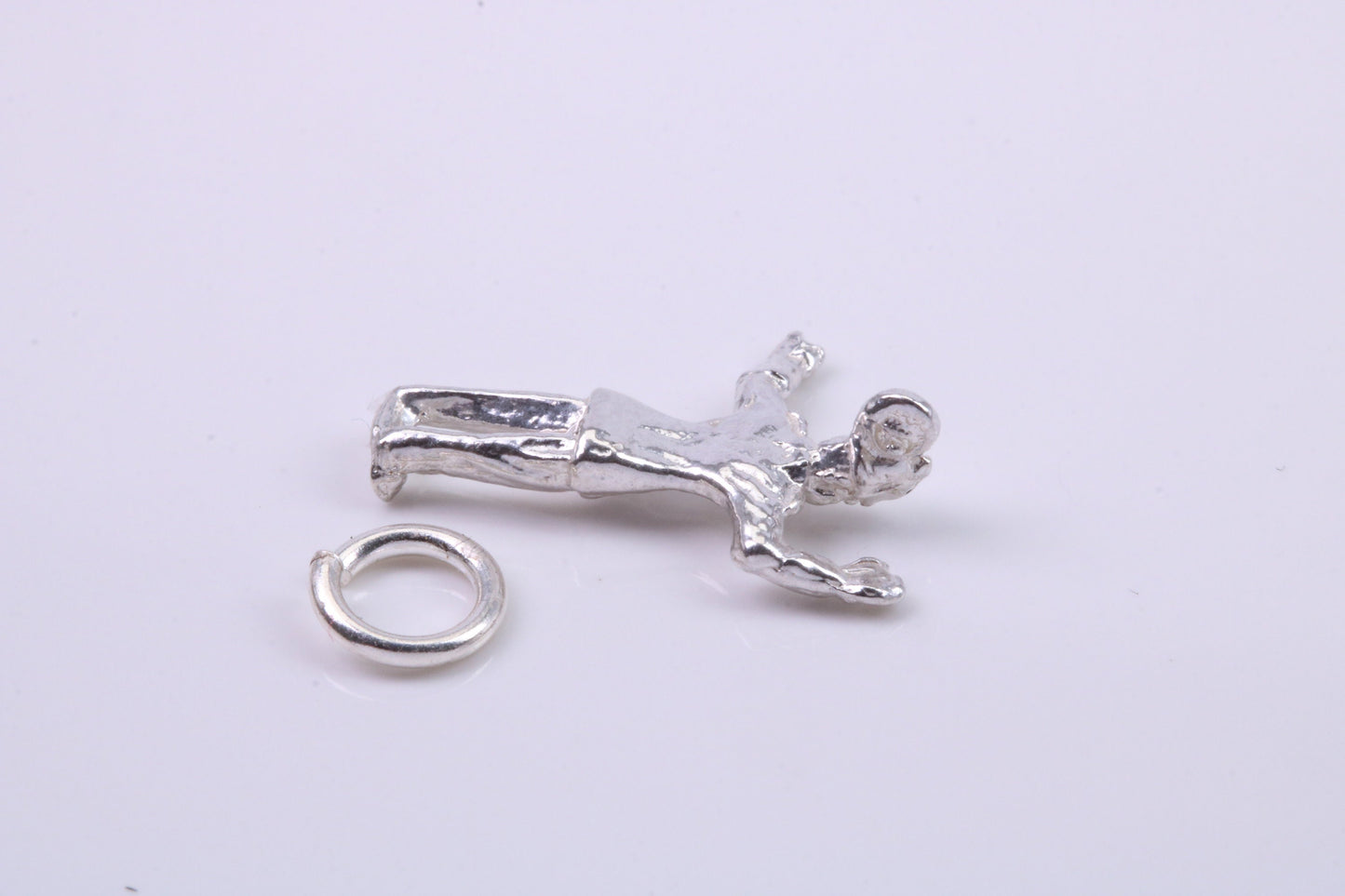 Traffic Officer Charm, Traditional Charm, Made from Solid 925 Grade Sterling Silver, Complete with Attachment Link