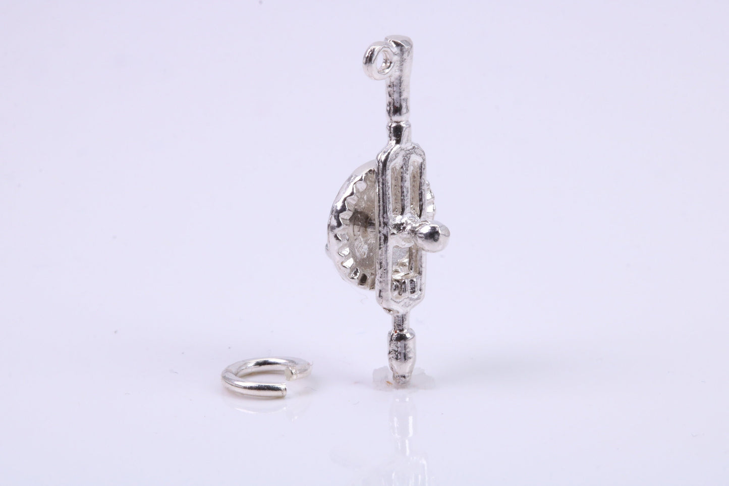 Hand Drill Charm, Traditional Charm, Made from Solid 925 Grade Sterling Silver, Complete with Attachment Link