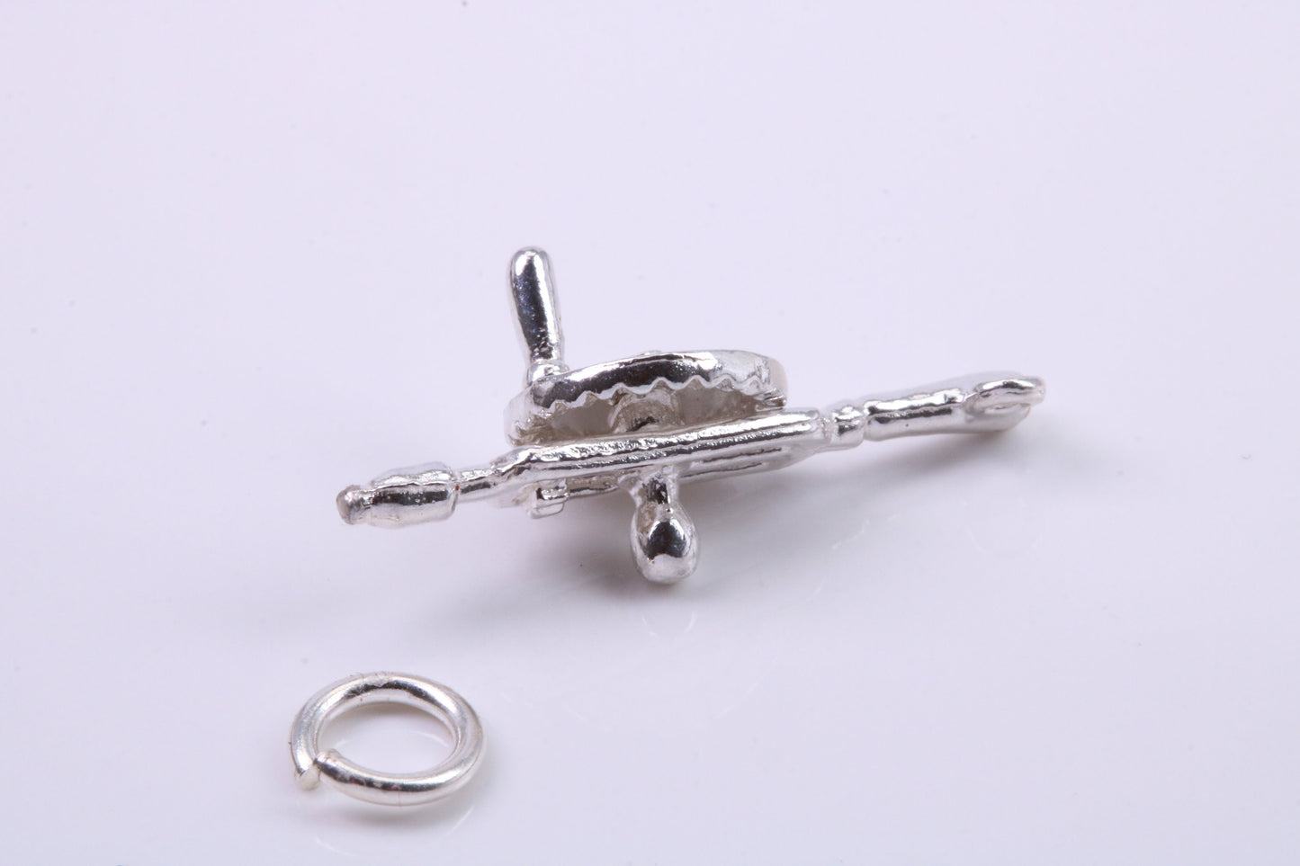 Hand Drill Charm, Traditional Charm, Made from Solid 925 Grade Sterling Silver, Complete with Attachment Link