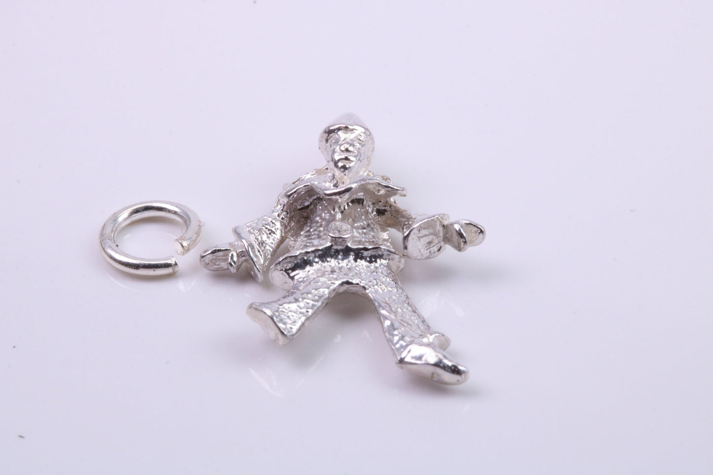 Jester Charm, Traditional Charm, Made from Solid 925 Grade Sterling Silver, Complete with Attachment Link