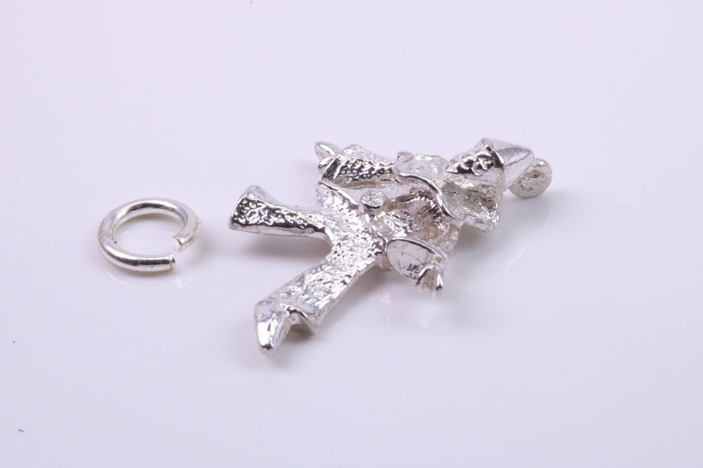Jester Charm, Traditional Charm, Made from Solid 925 Grade Sterling Silver, Complete with Attachment Link