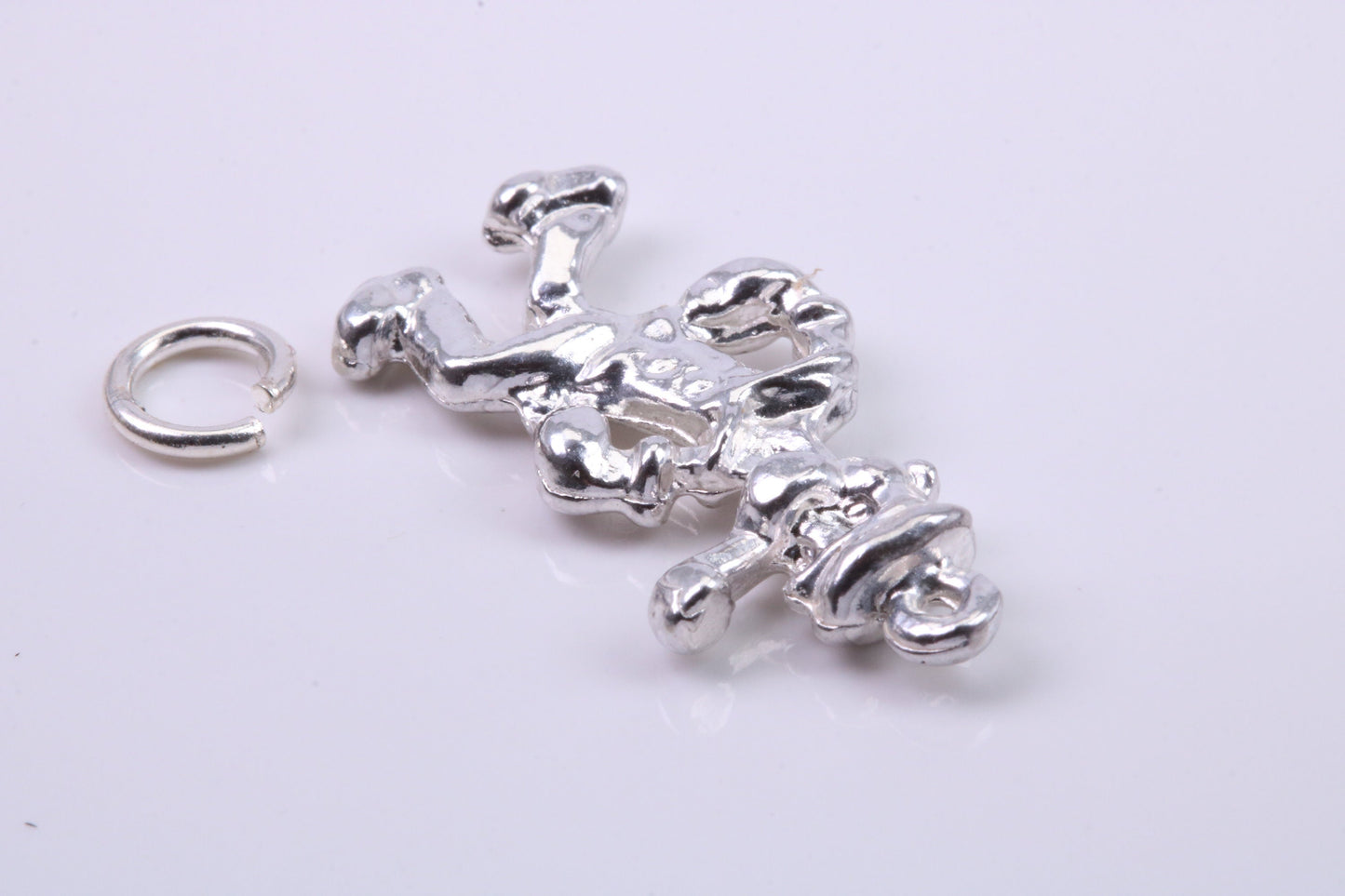 Popeye Charm, Traditional Charm, Made from Solid 925 Grade Sterling Silver, Complete with Attachment Link