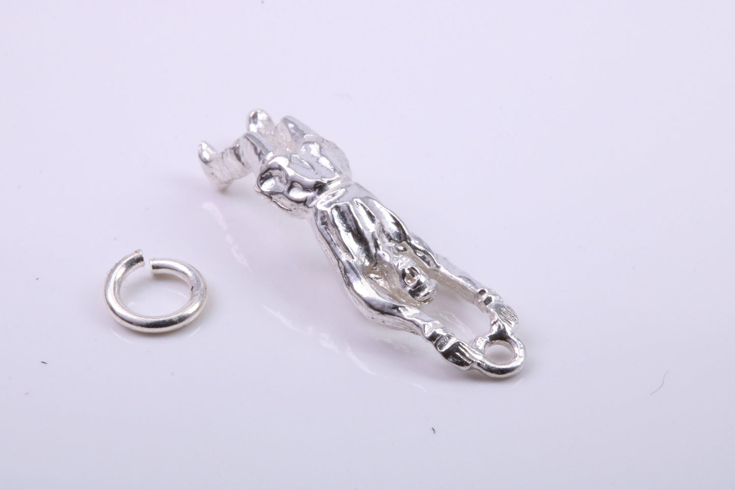 Volley Ball Player Charm, Traditional Charm, Made from Solid 925 Grade Sterling Silver, Complete with Attachment Link