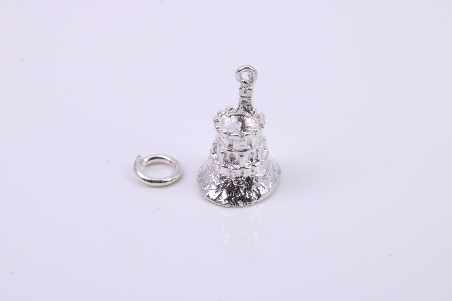 Moat Charm, Traditional Charm, Made from Solid 925 Grade Sterling Silver, Complete with Attachment Link