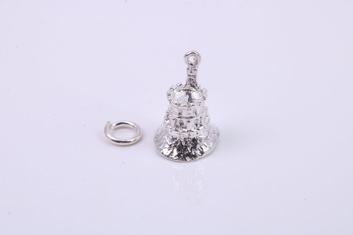 Moat Charm, Traditional Charm, Made from Solid 925 Grade Sterling Silver, Complete with Attachment Link