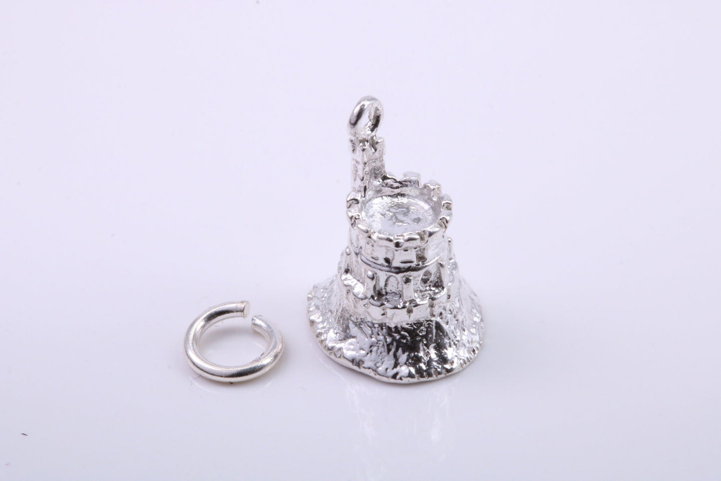 Moat Charm, Traditional Charm, Made from Solid 925 Grade Sterling Silver, Complete with Attachment Link