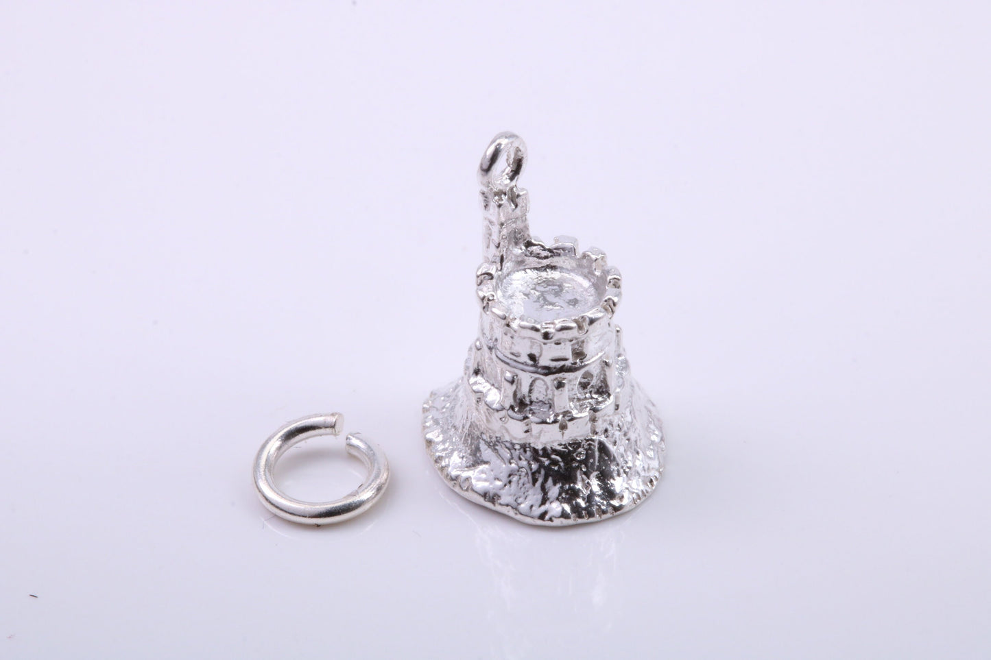 Moat Charm, Traditional Charm, Made from Solid 925 Grade Sterling Silver, Complete with Attachment Link