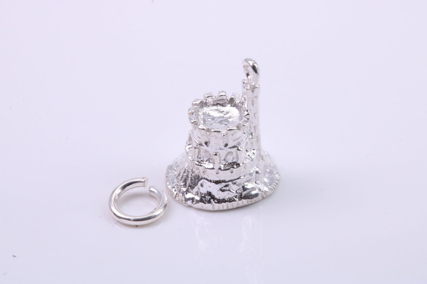 Moat Charm, Traditional Charm, Made from Solid 925 Grade Sterling Silver, Complete with Attachment Link