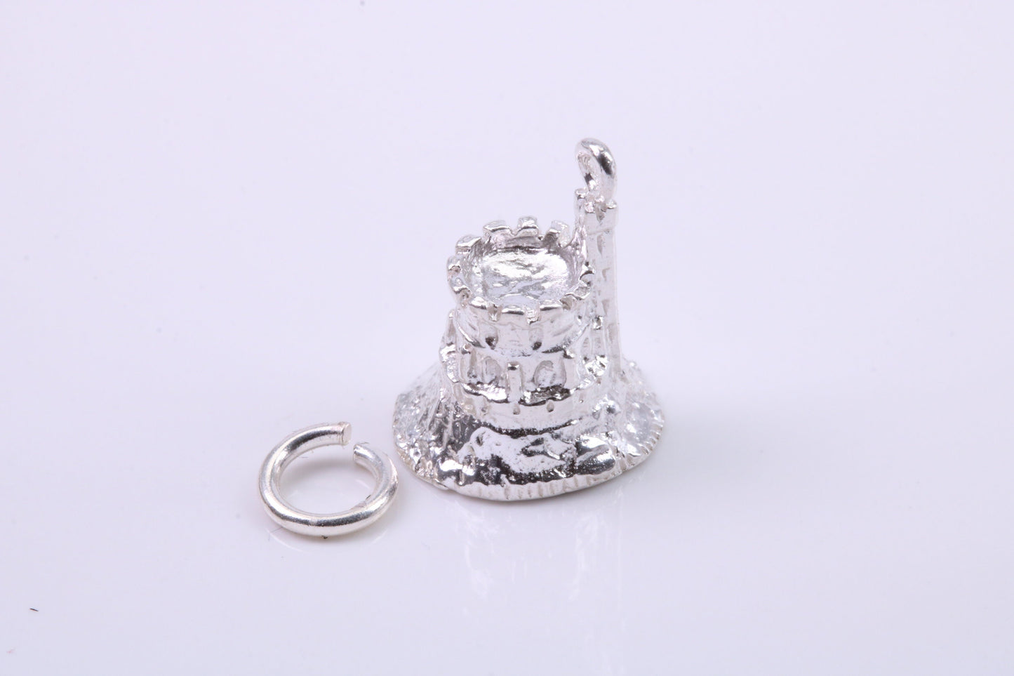 Moat Charm, Traditional Charm, Made from Solid 925 Grade Sterling Silver, Complete with Attachment Link