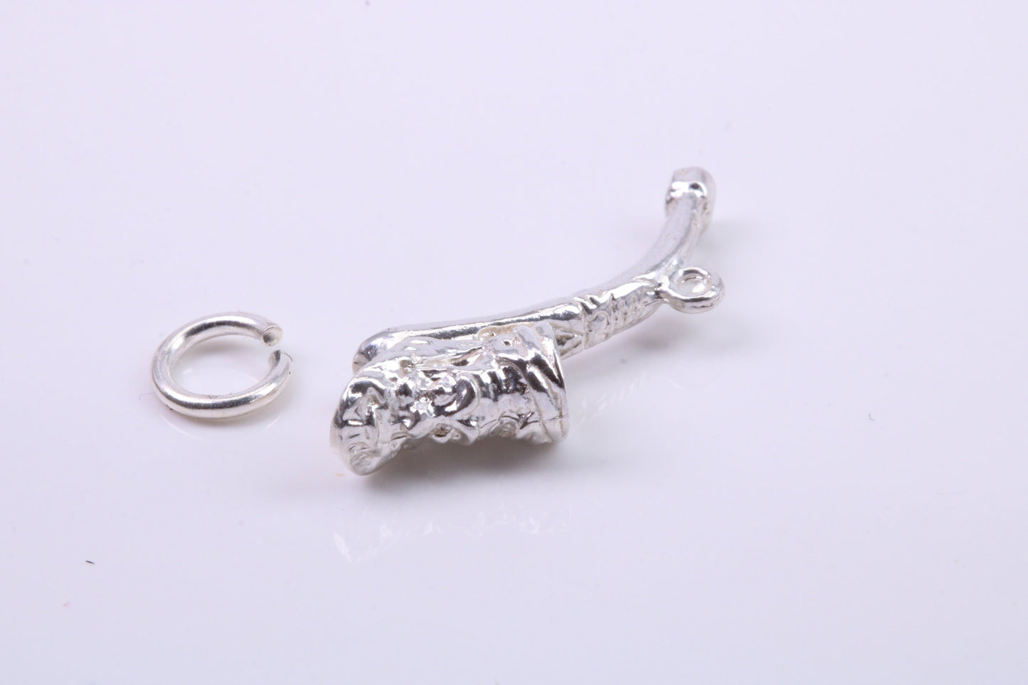 Saxophone Charm, Traditional Charm, Made from Solid 925 Grade Sterling Silver, Complete with Attachment Link