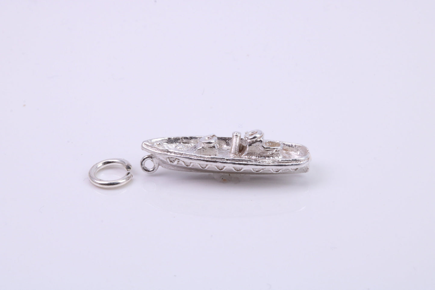 Speed Boat Charm, Traditional Charm, Made from Solid 925 Grade Sterling Silver, Complete with Attachment Link