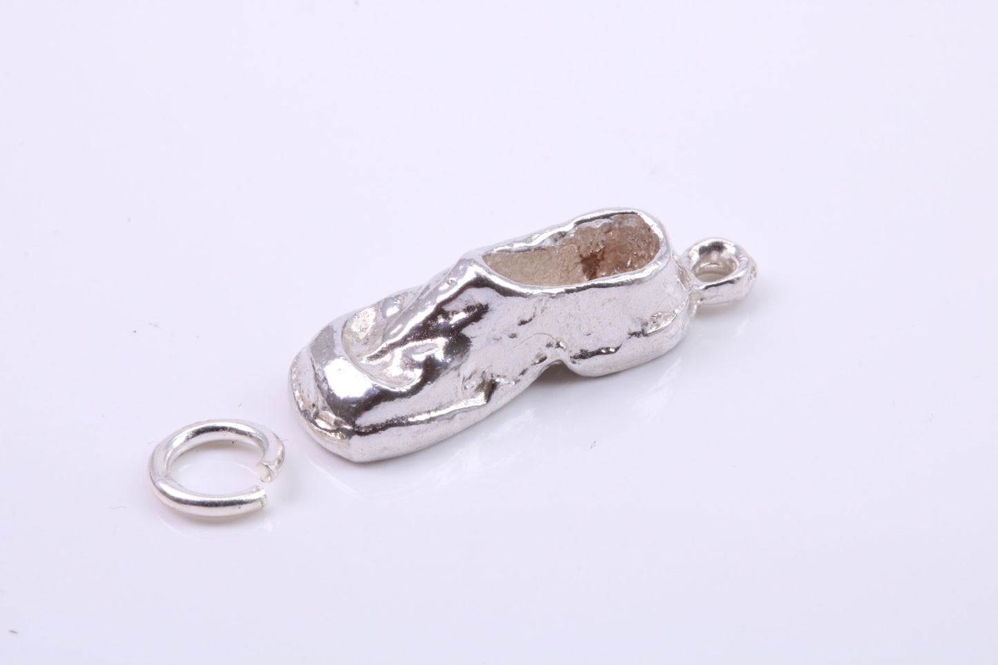 Old Shoe Charm, Traditional Charm, Made from Solid 925 Grade Sterling Silver, Complete with Attachment Link