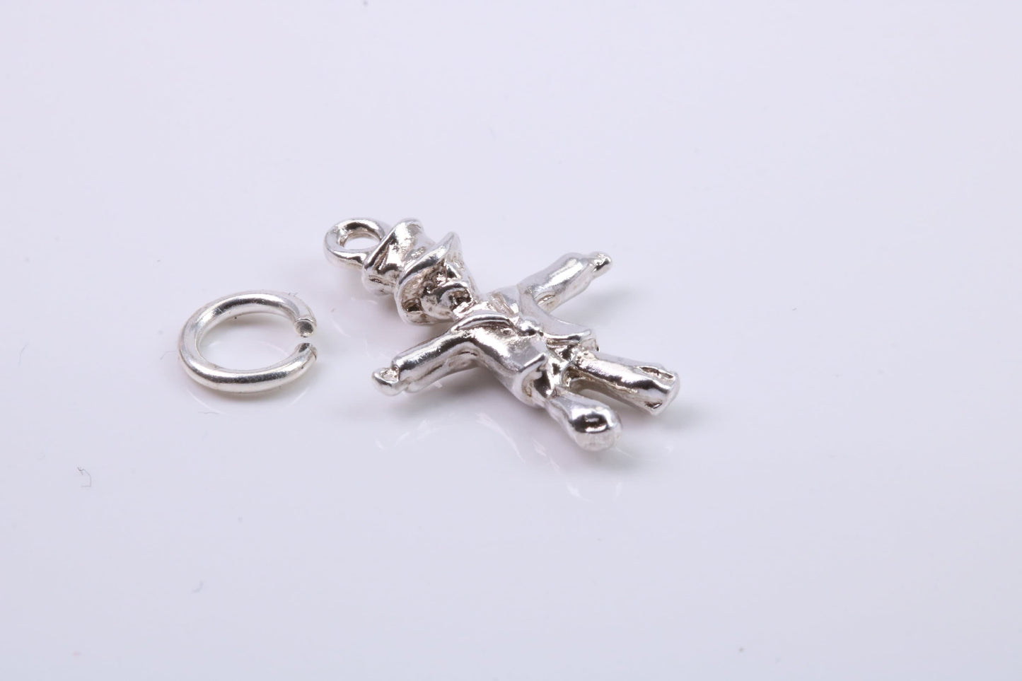 Scarecrow Charm, Traditional Charm, Made from Solid 925 Grade Sterling Silver, Complete with Attachment Link