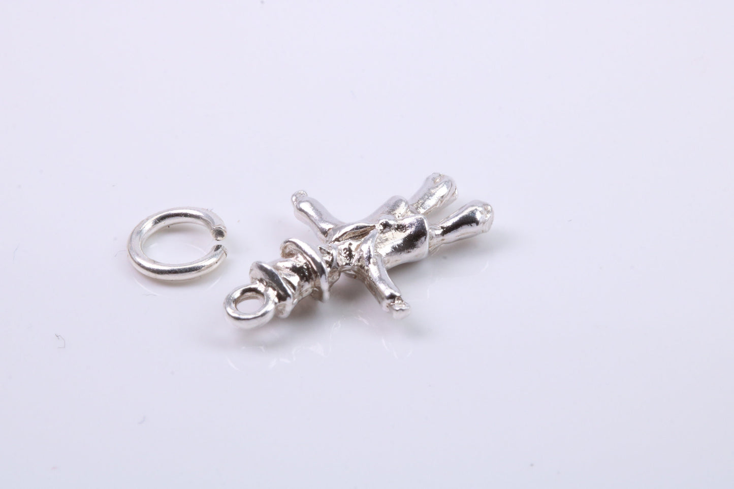 Scarecrow Charm, Traditional Charm, Made from Solid 925 Grade Sterling Silver, Complete with Attachment Link