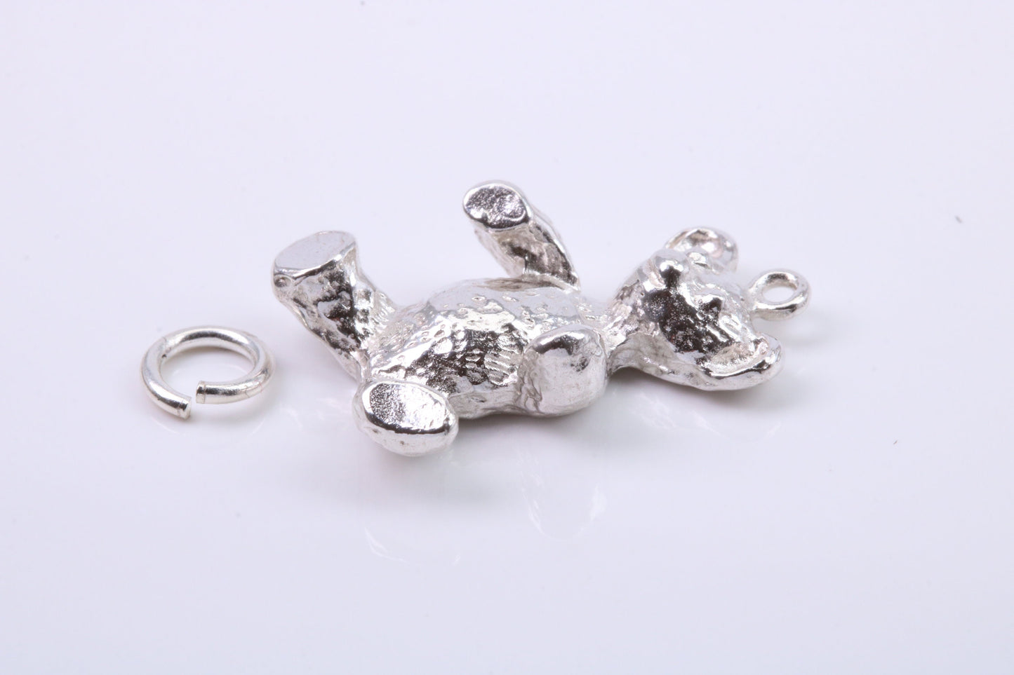 Teddy Bear Charm, Traditional Charm, Made from Solid 925 Grade Sterling Silver, Complete with Attachment Link