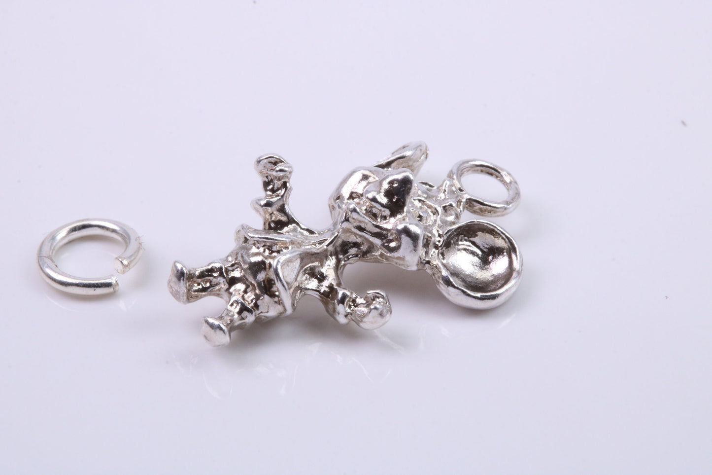 Standing Mouse Charm, Traditional Charm, Made from Solid 925 Grade Sterling Silver, Complete with Attachment Link