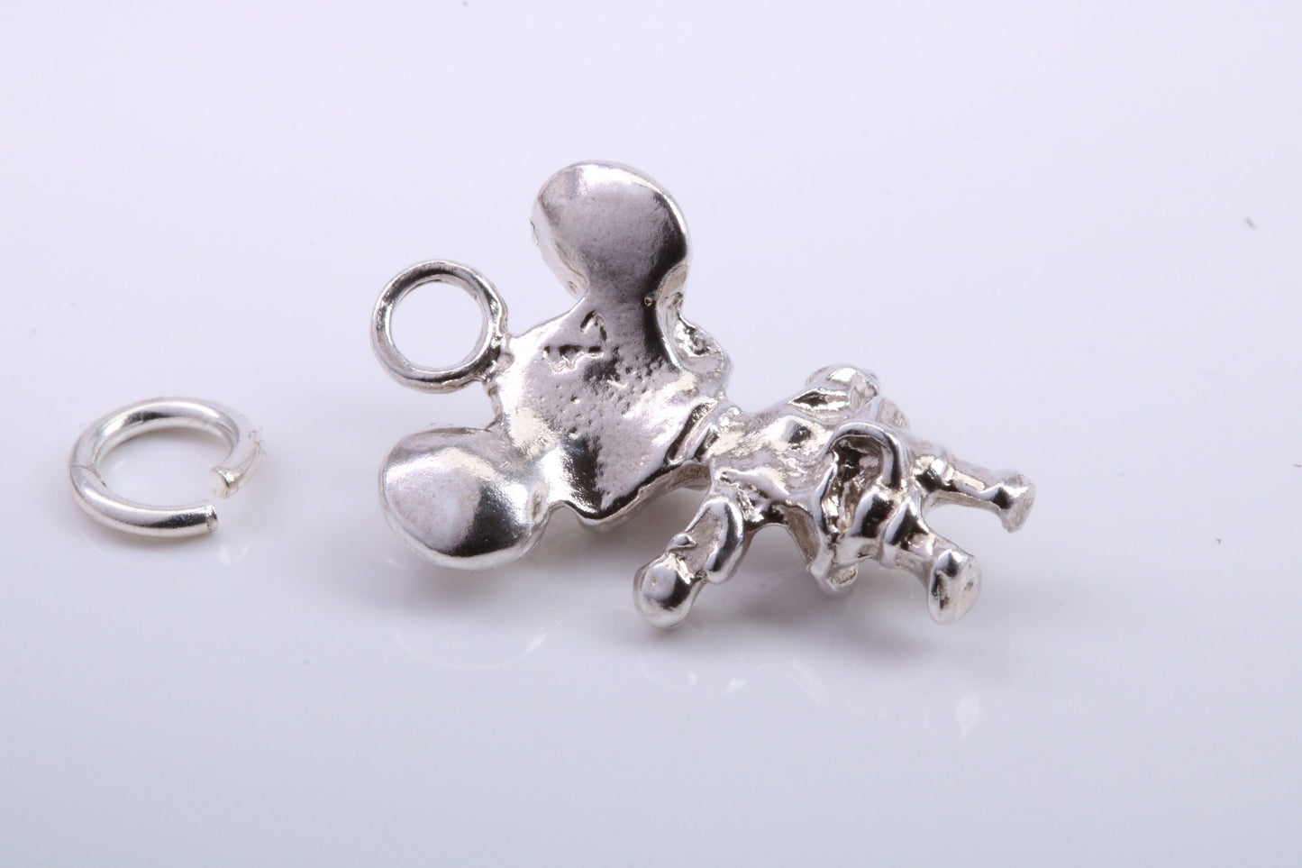 Standing Mouse Charm, Traditional Charm, Made from Solid 925 Grade Sterling Silver, Complete with Attachment Link