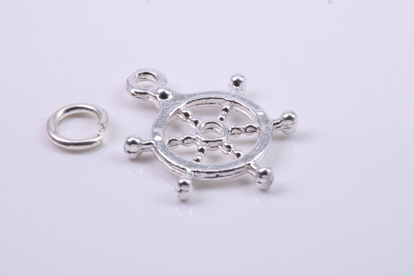 Helm Charm, Traditional Charm, Made from Solid 925 Grade Sterling Silver, Complete with Attachment Link