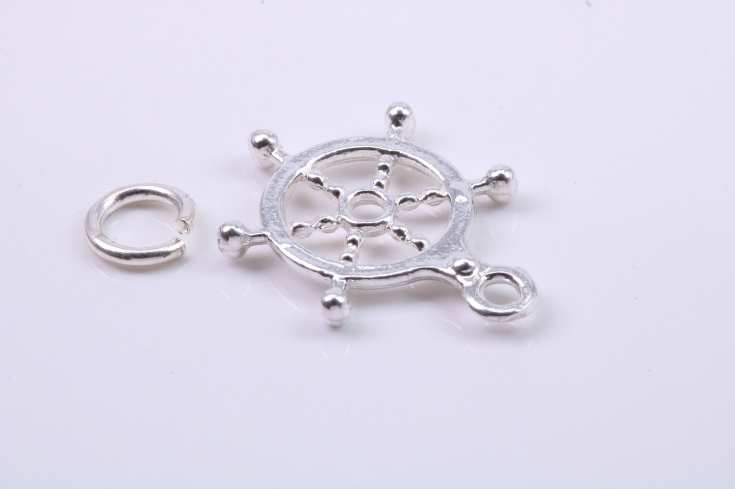 Helm Charm, Traditional Charm, Made from Solid 925 Grade Sterling Silver, Complete with Attachment Link