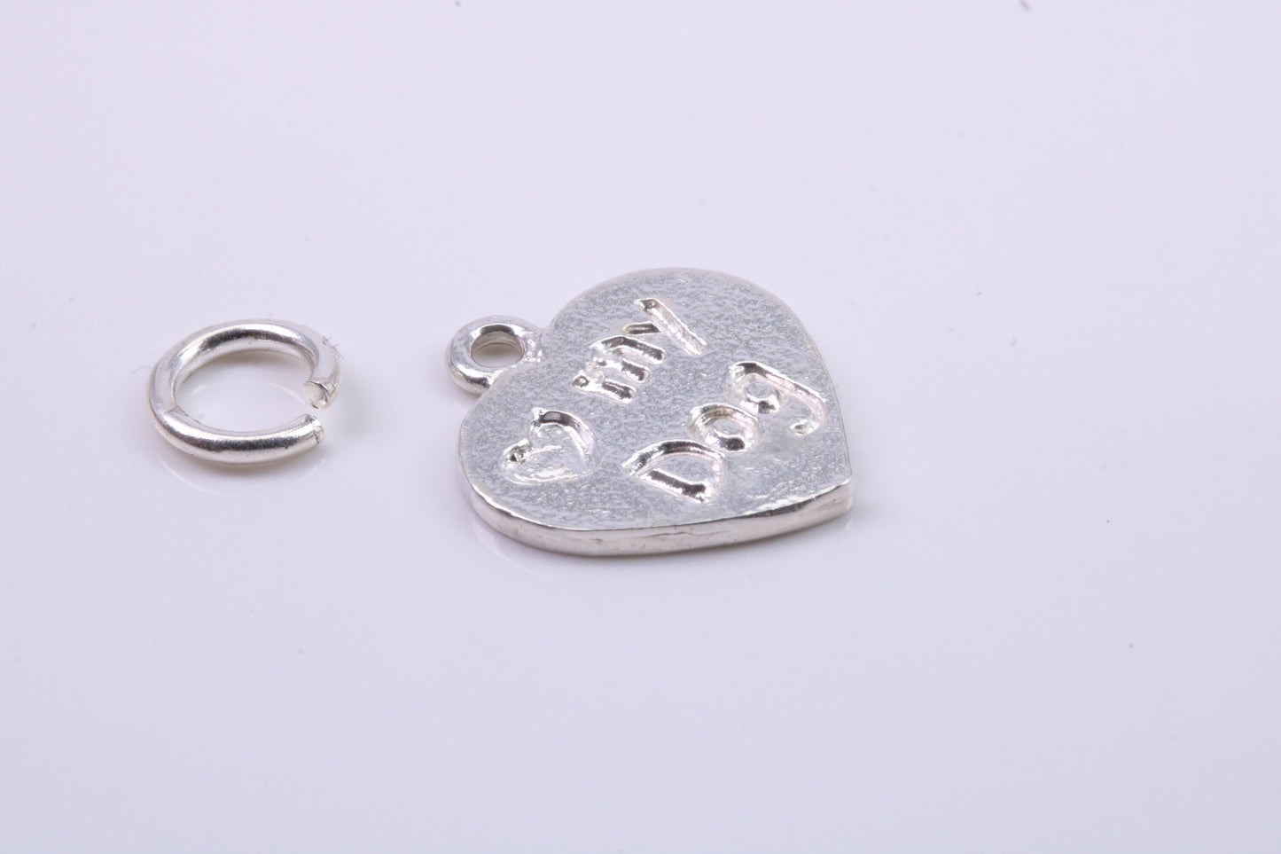 Love My Dog Charm, Traditional Charm, Made from Solid 925 Grade Sterling Silver, Complete with Attachment Link