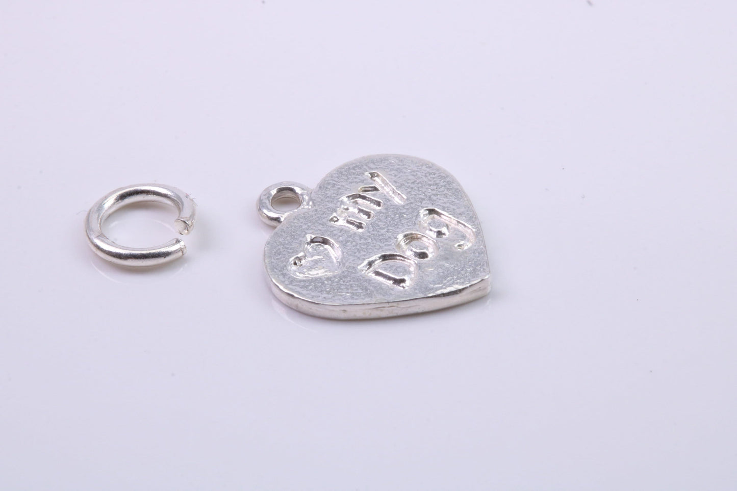 Love My Dog Charm, Traditional Charm, Made from Solid 925 Grade Sterling Silver, Complete with Attachment Link