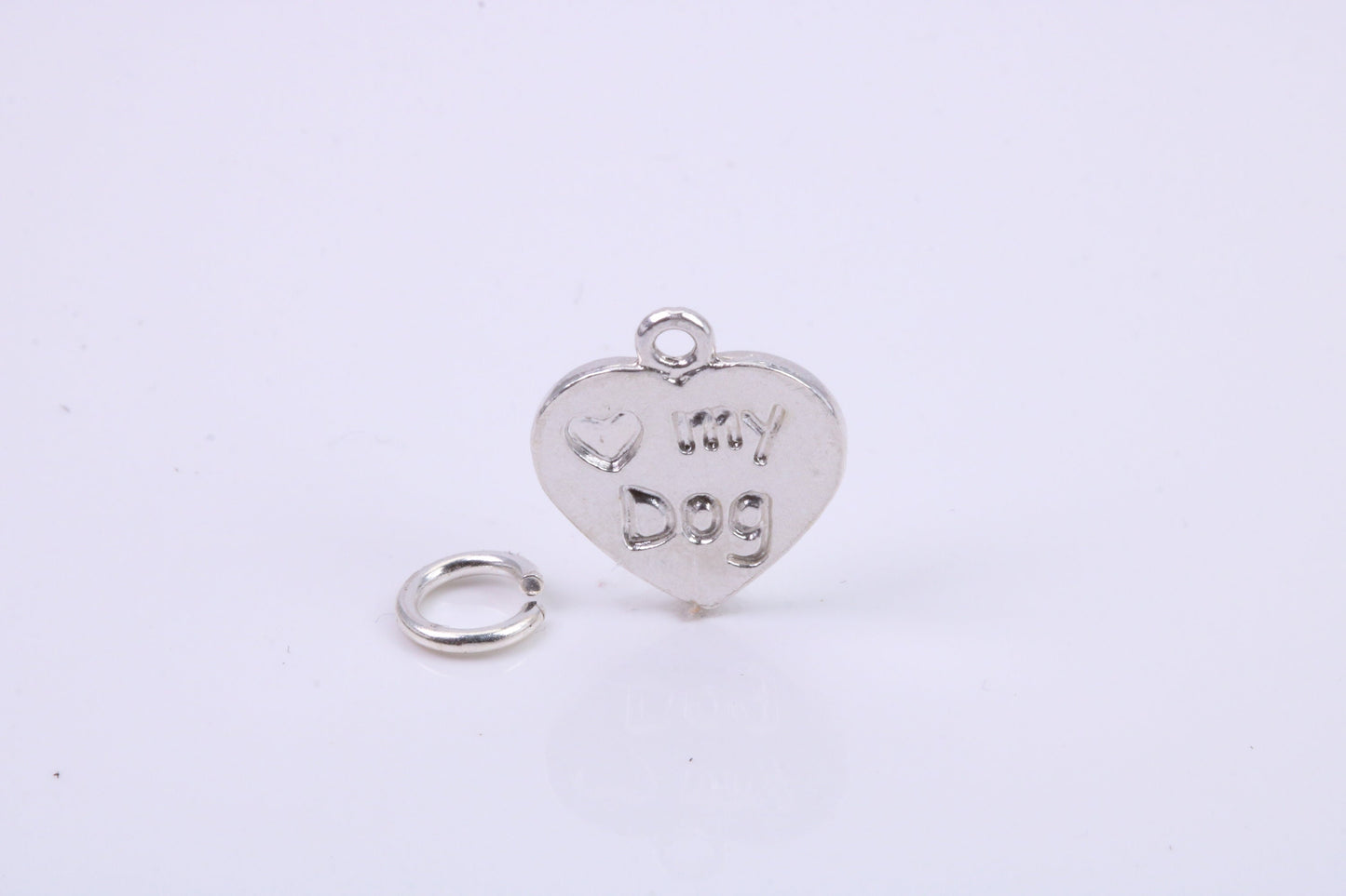 Love My Dog Charm, Traditional Charm, Made from Solid 925 Grade Sterling Silver, Complete with Attachment Link