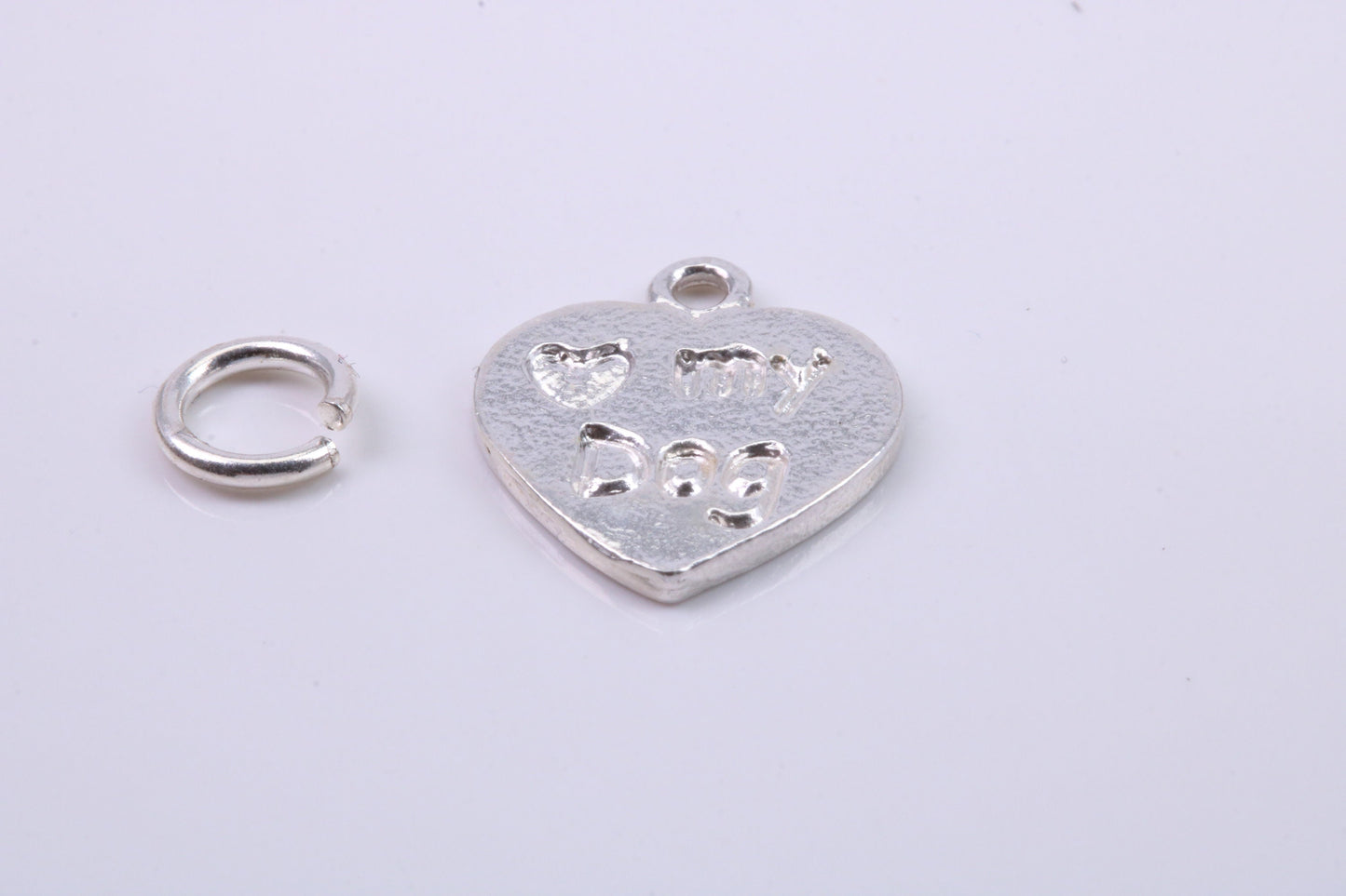 Love My Dog Charm, Traditional Charm, Made from Solid 925 Grade Sterling Silver, Complete with Attachment Link