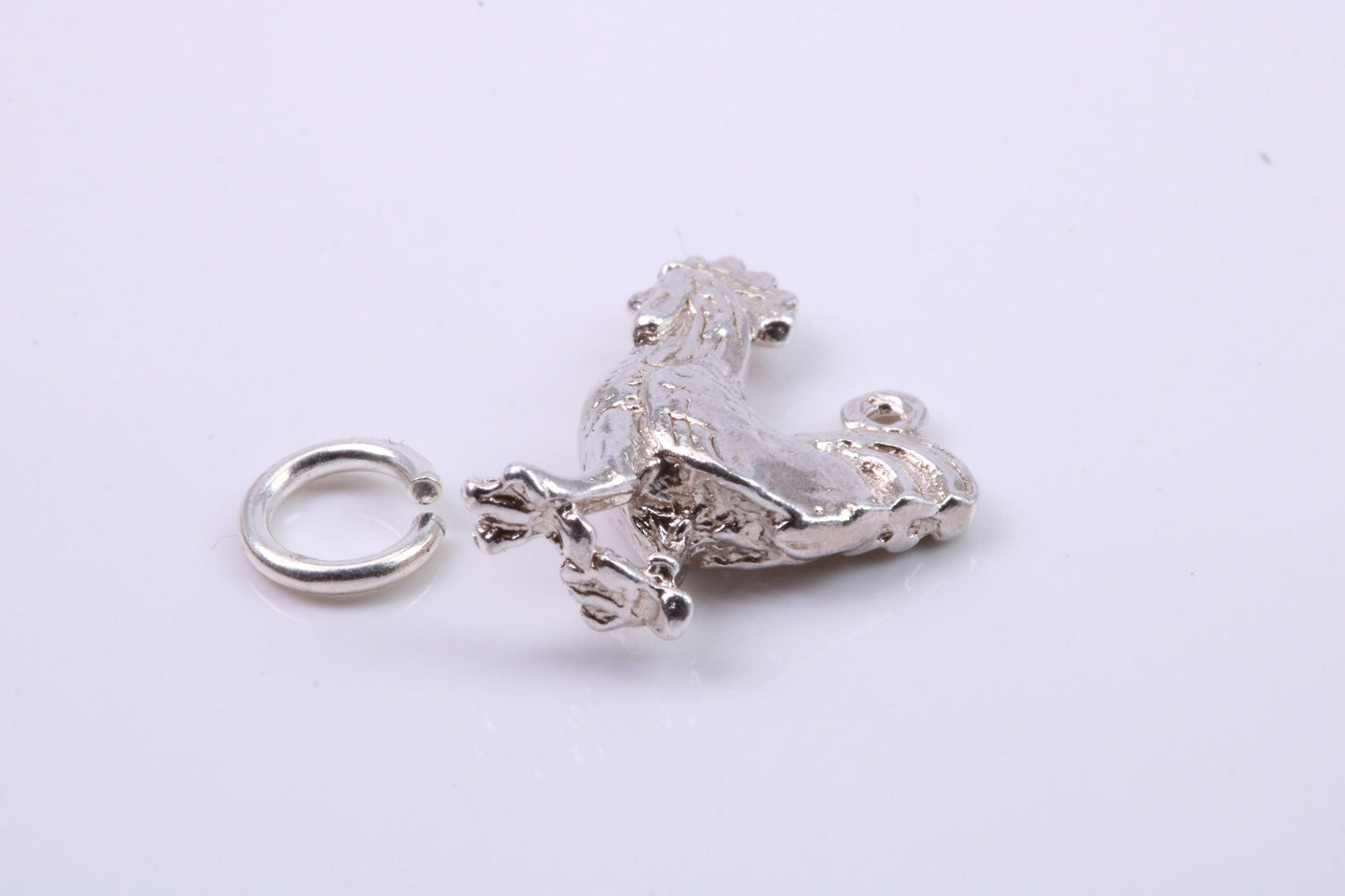 Cockerel Charm, Traditional Charm, Made from Solid 925 Grade Sterling Silver, Complete with Attachment Link