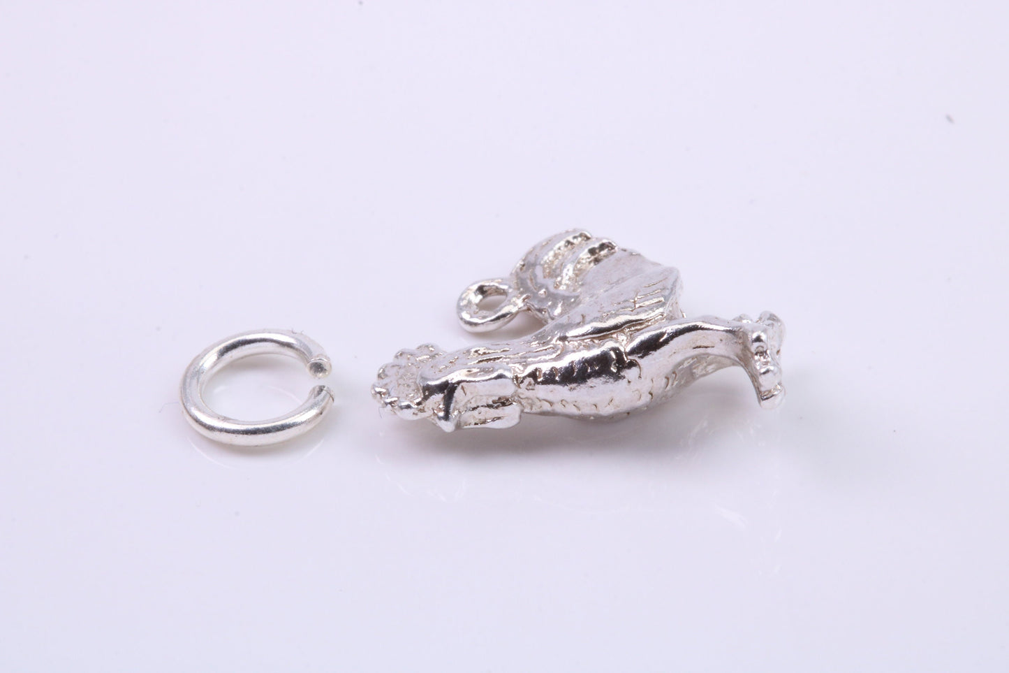 Cockerel Charm, Traditional Charm, Made from Solid 925 Grade Sterling Silver, Complete with Attachment Link