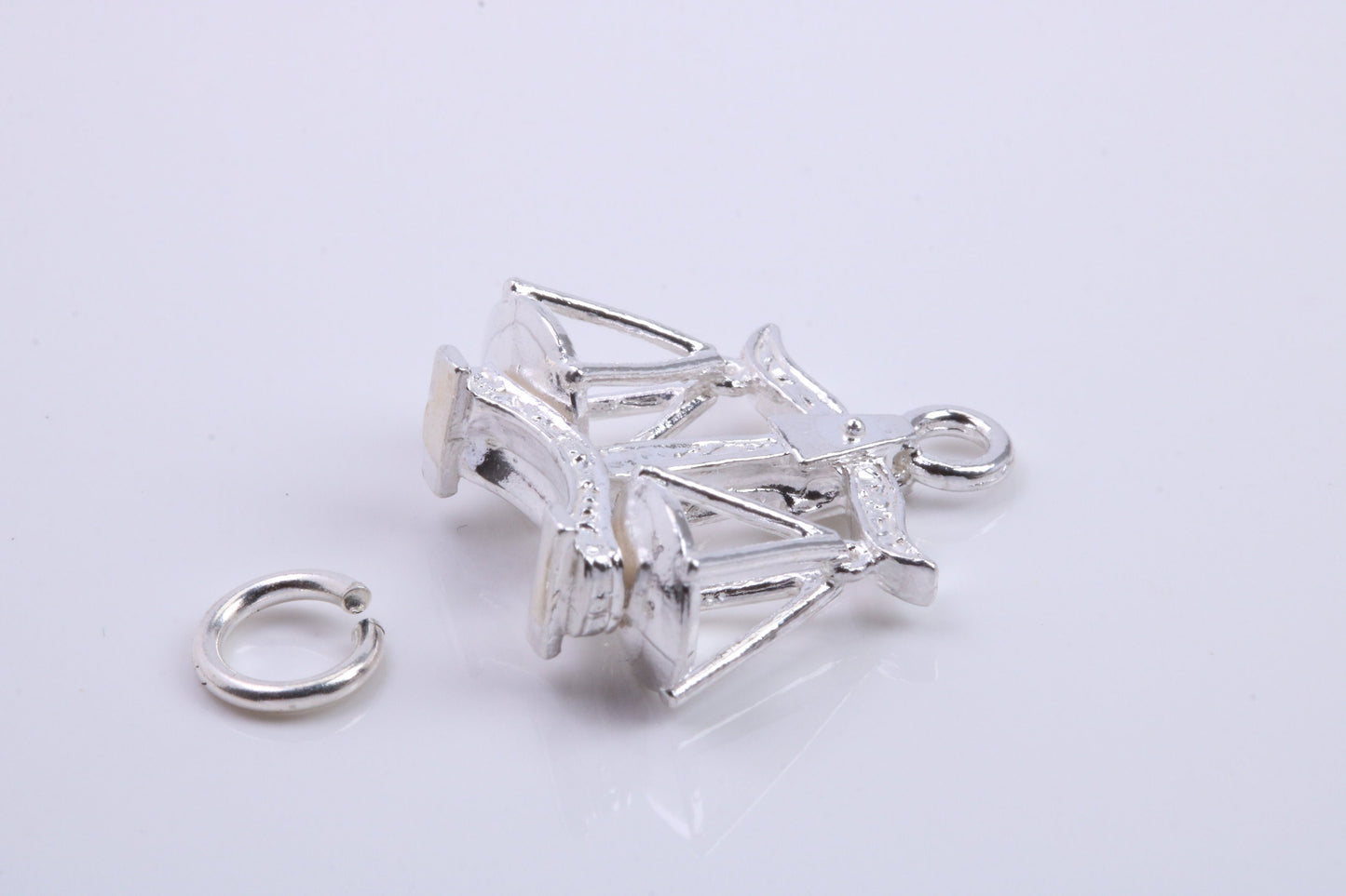 Libra Zodiac Sign Charm, Traditional Charm, Made from Solid 925 Grade Sterling Silver, Complete with Attachment Link