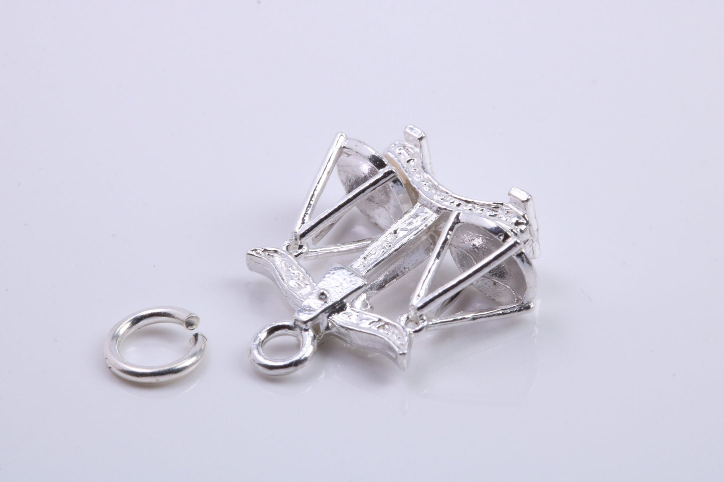 Libra Zodiac Sign Charm, Traditional Charm, Made from Solid 925 Grade Sterling Silver, Complete with Attachment Link