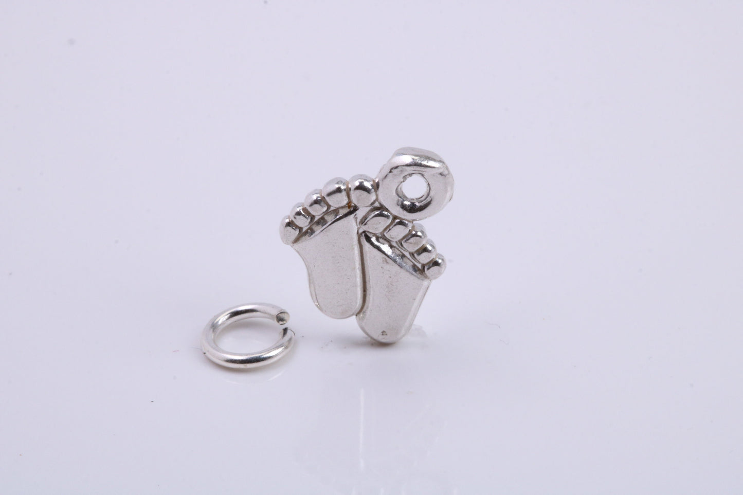 Feets Charm, Traditional Charm, Made from Solid 925 Grade Sterling Silver, Complete with Attachment Link